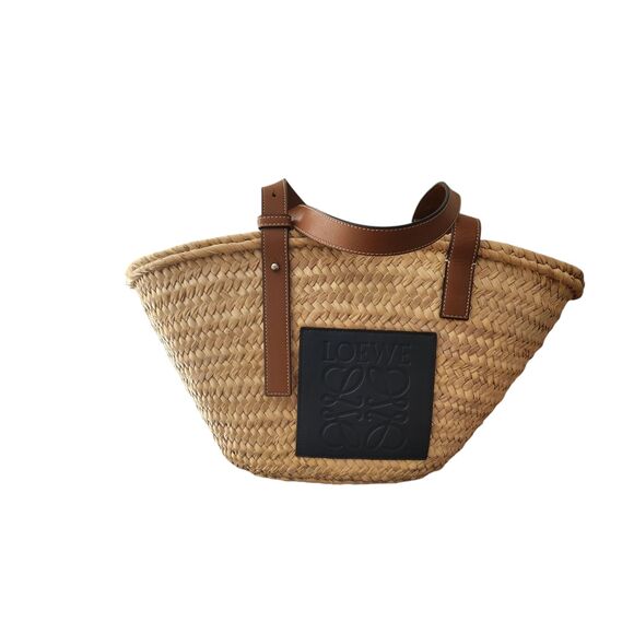 Loewe Basket bag in palm leaf and calfskin - Picture 1 of 8